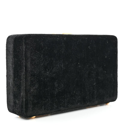 Dolce & Gabbana Velvet Crystal Floral Dolce Box Clutch Black 3 of 9