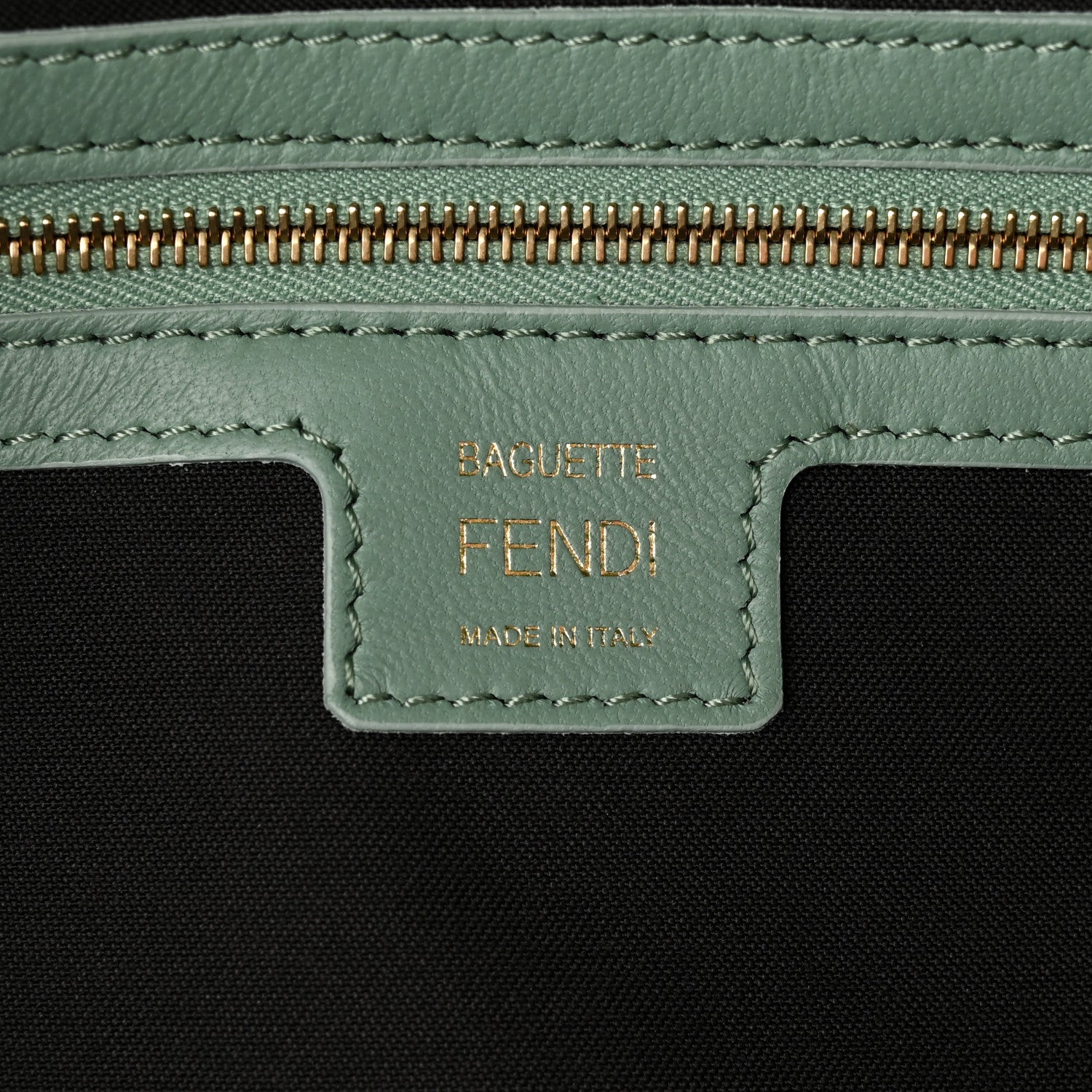 Fendi Nappa FF 1974 Embossed Baguette Menta 6 of 10