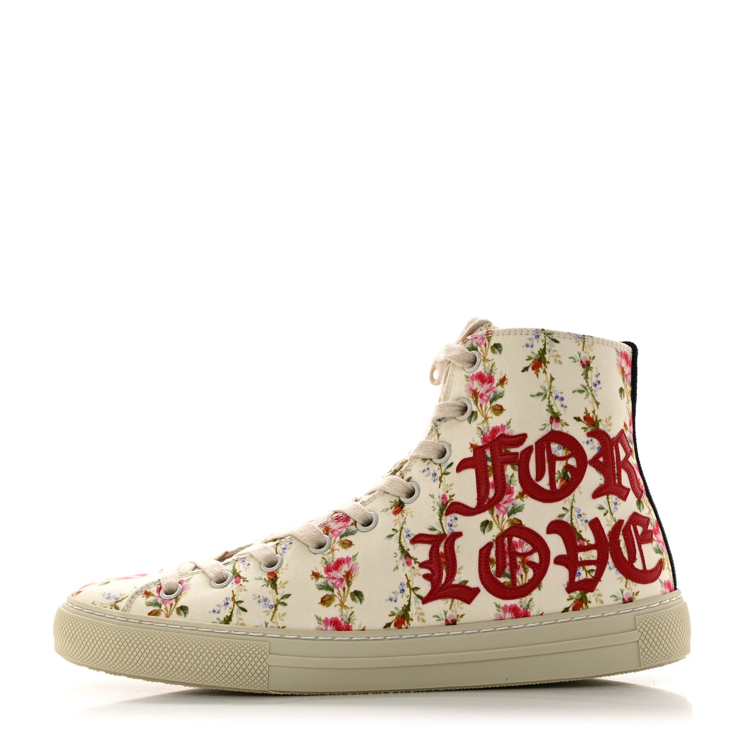 Canvas Romantic Print Major Blind For Love High Top Sneakers 37 Ivory