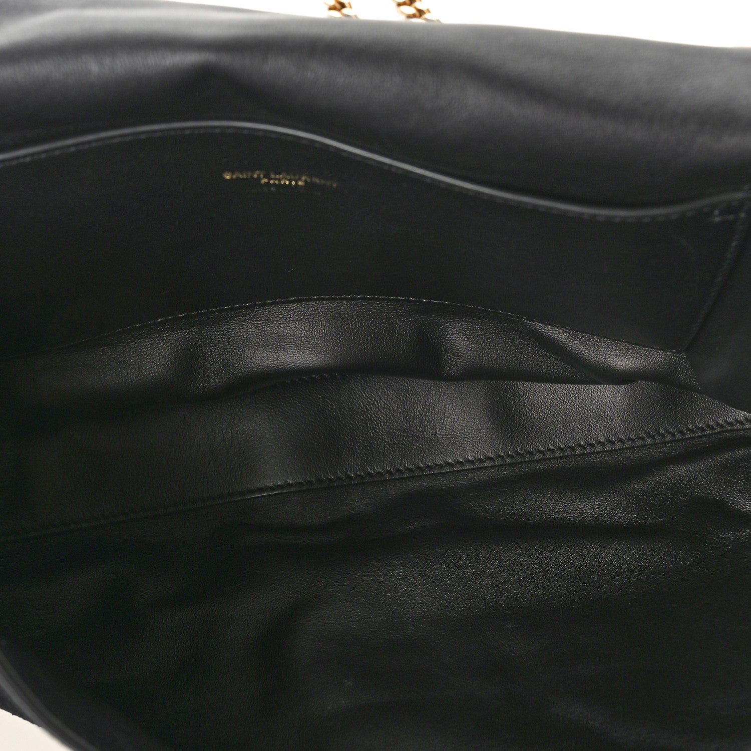 Saint Laurent Smooth Calfskin Suede Medium Reversible Monogram Kate Satchel Black 5 of 18