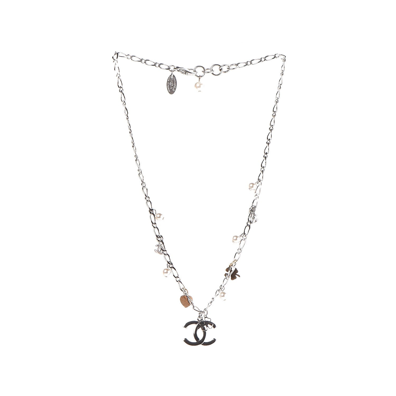 Chanel CC Lucky Charms Necklace Silver 3 of 6