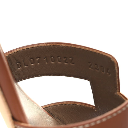Hermes Calfskin Oasis Sandals 37.5 Gold 6 of 9