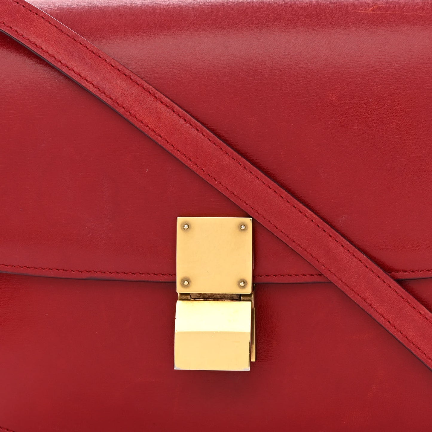 Box Calfskin Medium Classic Box Flap Bag Red