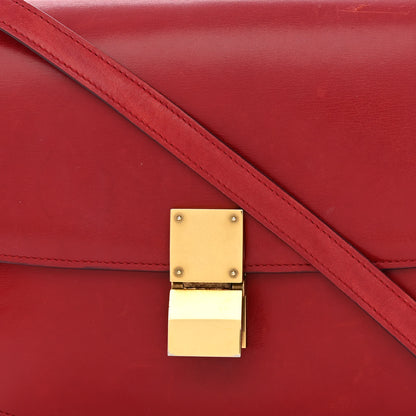 Celine Box Calfskin Medium Classic Box Flap Bag Red 10 of 15
