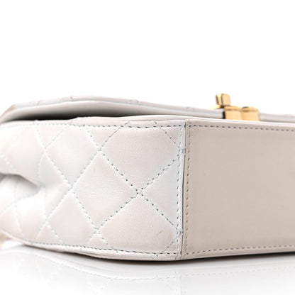 Chanel Lambskin Calfskin Quilted Shoulder Flap Bag Beige White 9 of 15