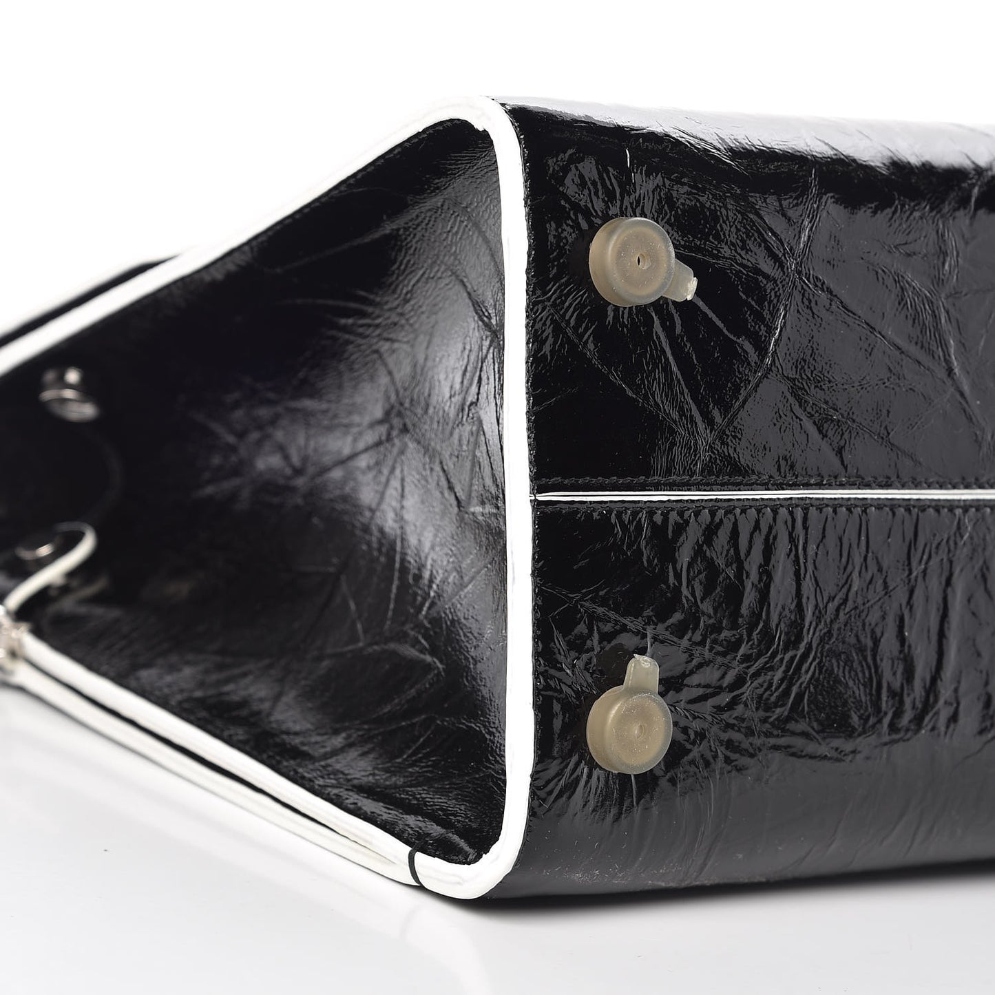 Crinkled Calfskin Medium Diorever Flap Black