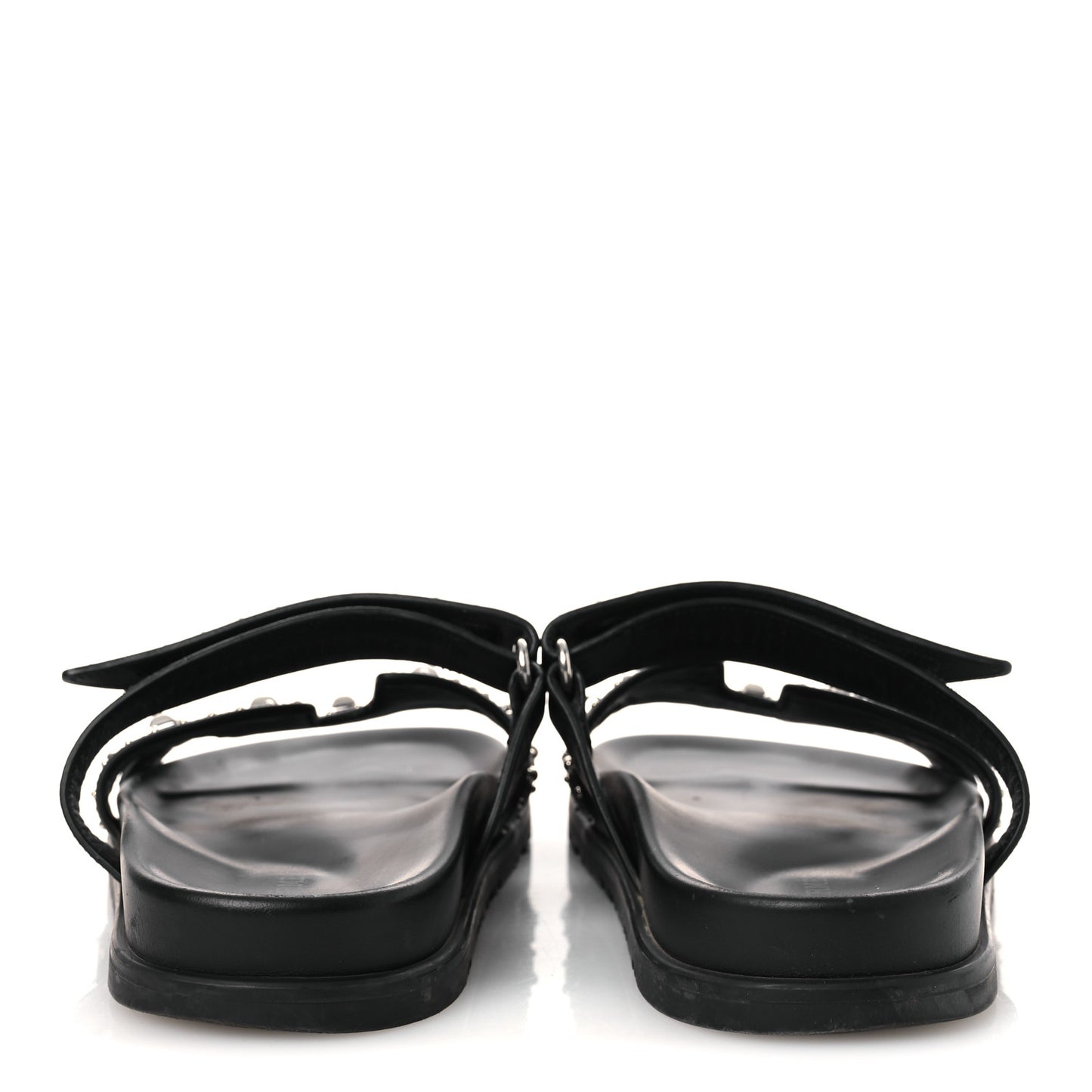 Calfskin Medor Studded Womens Chypre Sandals 38.5 Black
