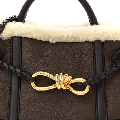 Bottega Veneta Shearling Aviator Small Andiamo Shoulder Bag Brown 7 of 11