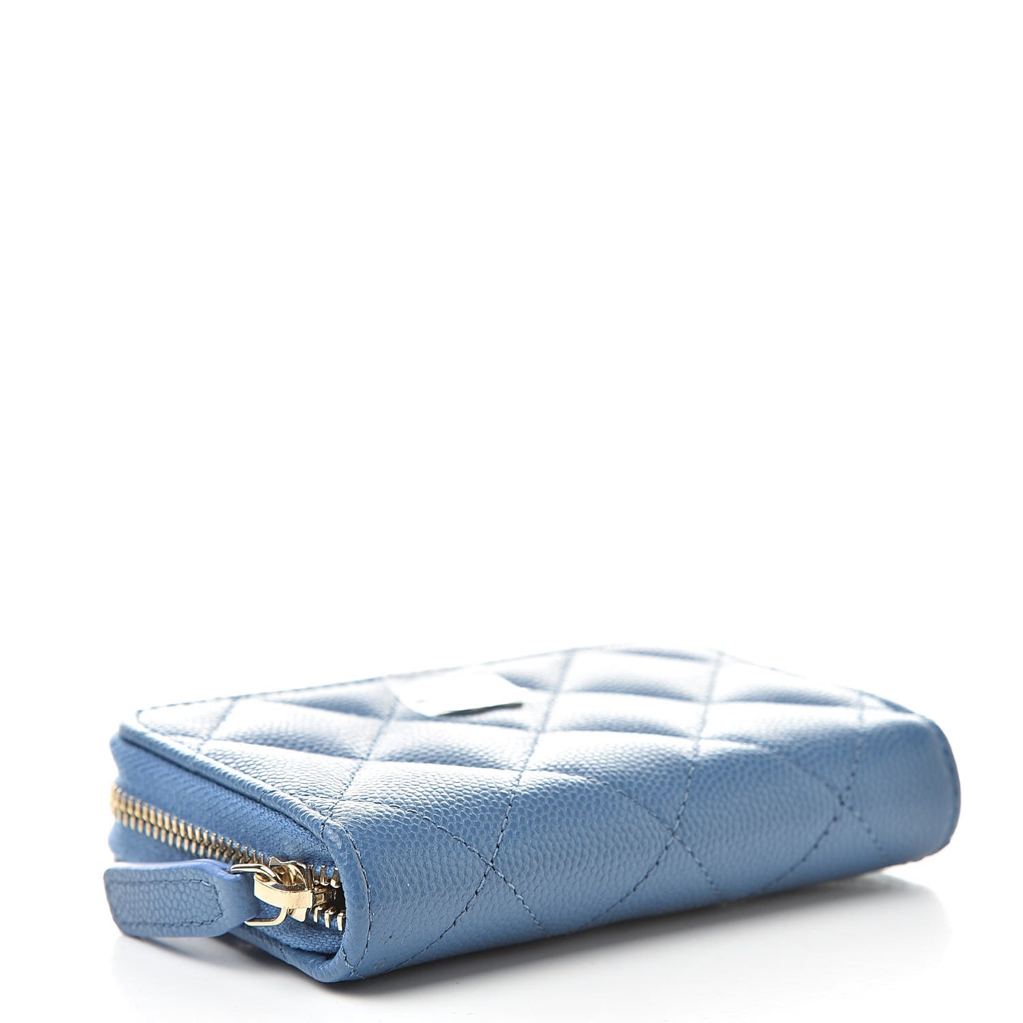 Caviar Quilted Zip Coin Purse Blue
