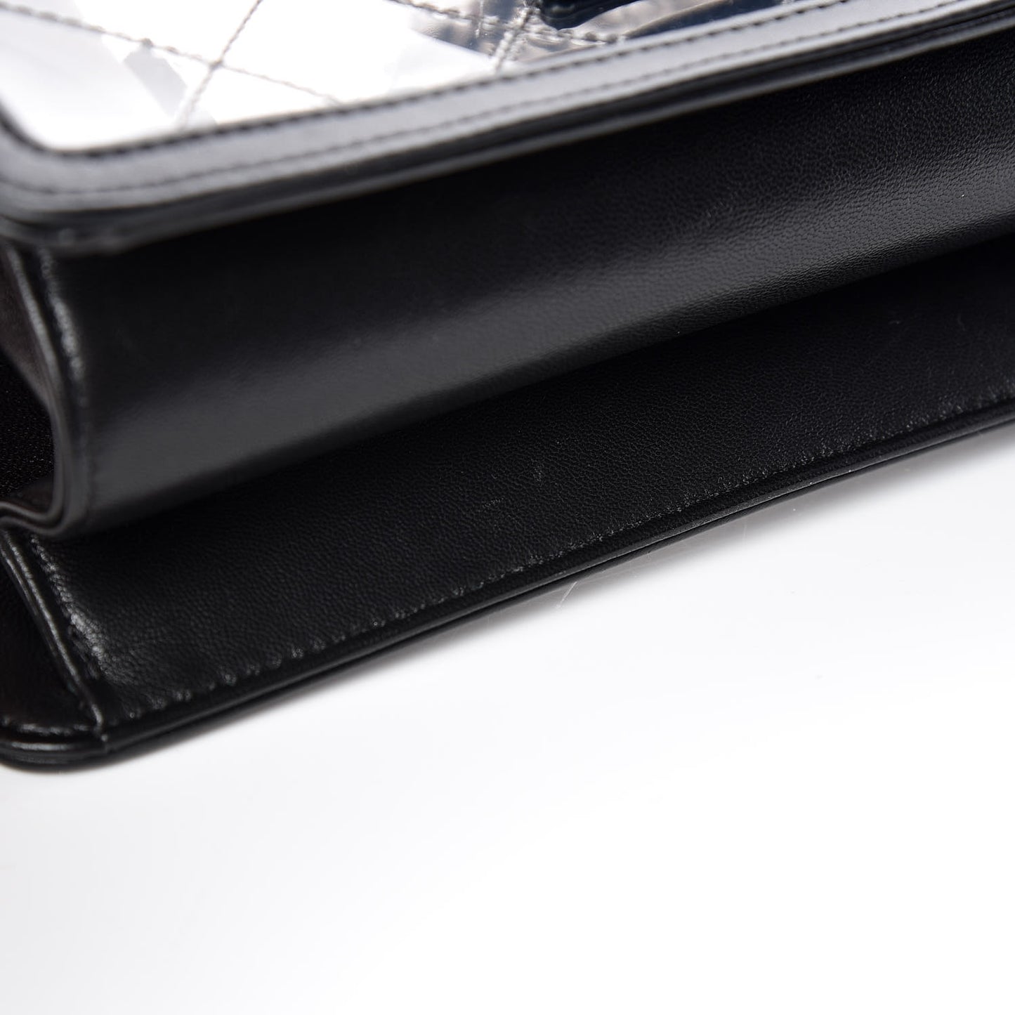PVC Lambskin Quilted Beauty Lock Flap Black