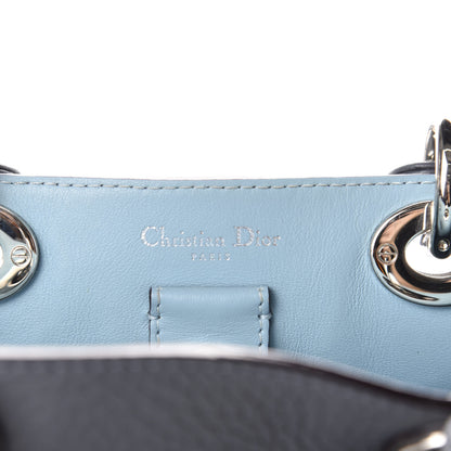 Christian Dior Bullcalf Mini Diorissimo Tote Grey Blue 9 of 11