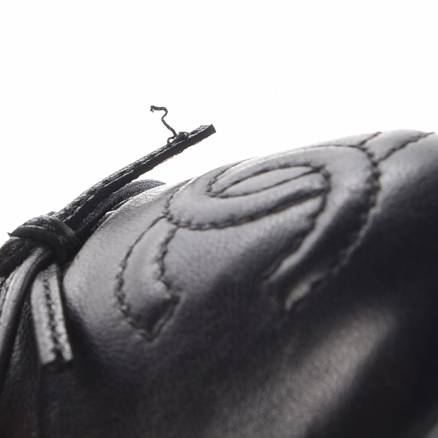 Lambskin CC Elastic Cap Toe Ballerina Flats 38 Black