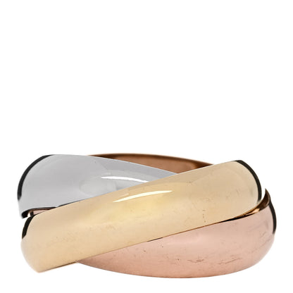 Cartier 18K Pink Yellow White Gold Large Trinity Ring 57 8 3 of 5