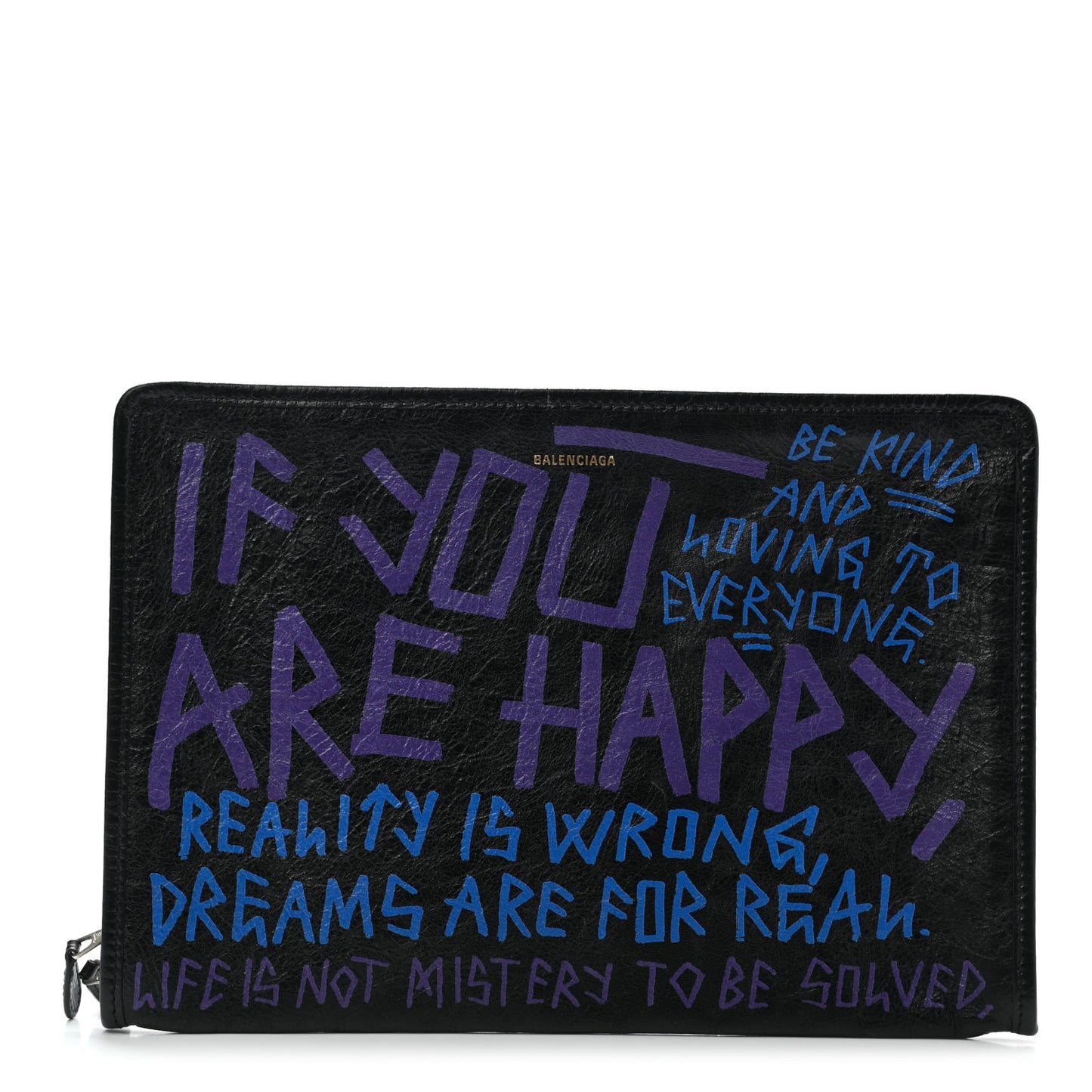 Agneau Arena Graffiti All Over Bazar Pouch Black Bleu Violet