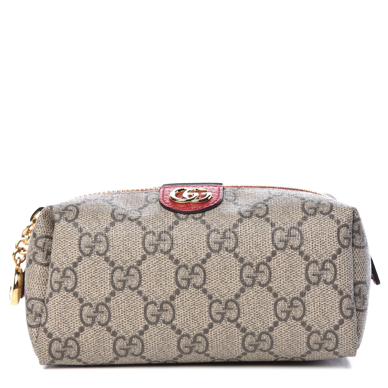 Gucci Soft GG Supreme Monogram Calfskin Small Ophidia Cosmetic Case Beige Ebony Hibiscus Red 1 of 8