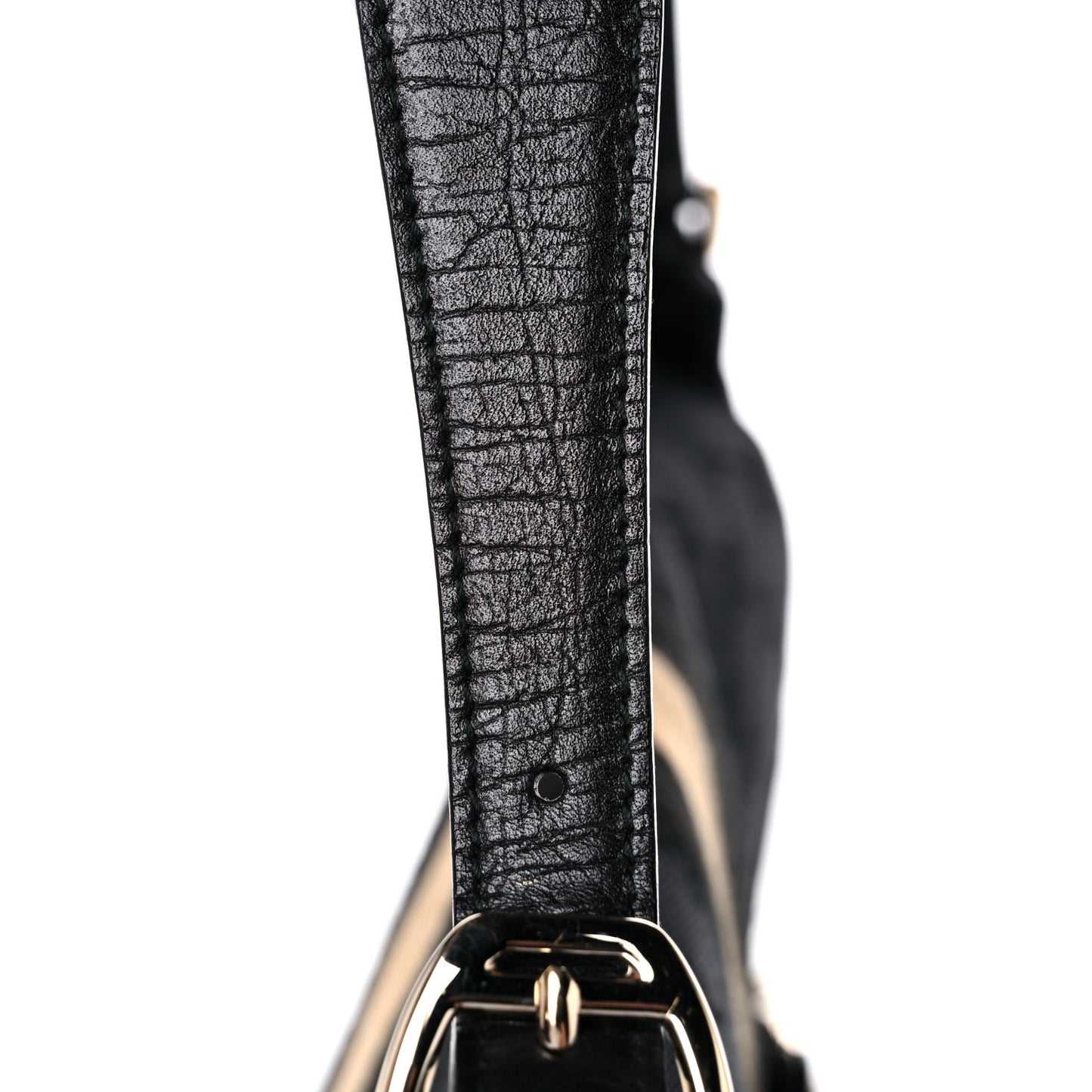 Monogram Horsebit Web Flap Bag Black Beige