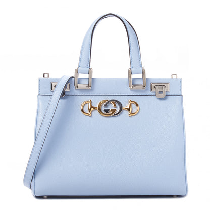 Gucci Posillipo Grain Calfskin Small Zumi Top Handle Bag Porcelain Light Blue 1 of 8
