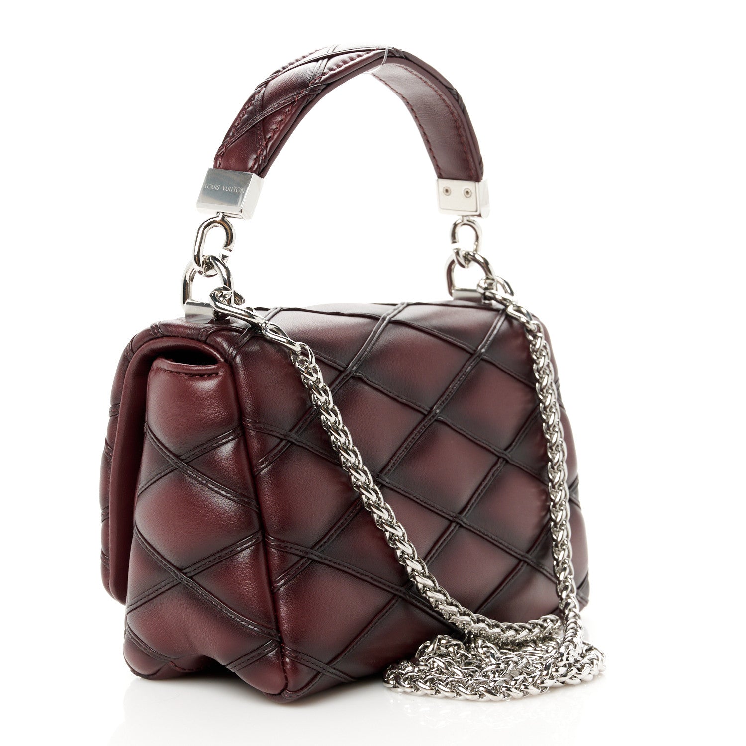 Louis Vuitton Lambskin Malletage GO-14 PM NM Bordeaux 4 of 12