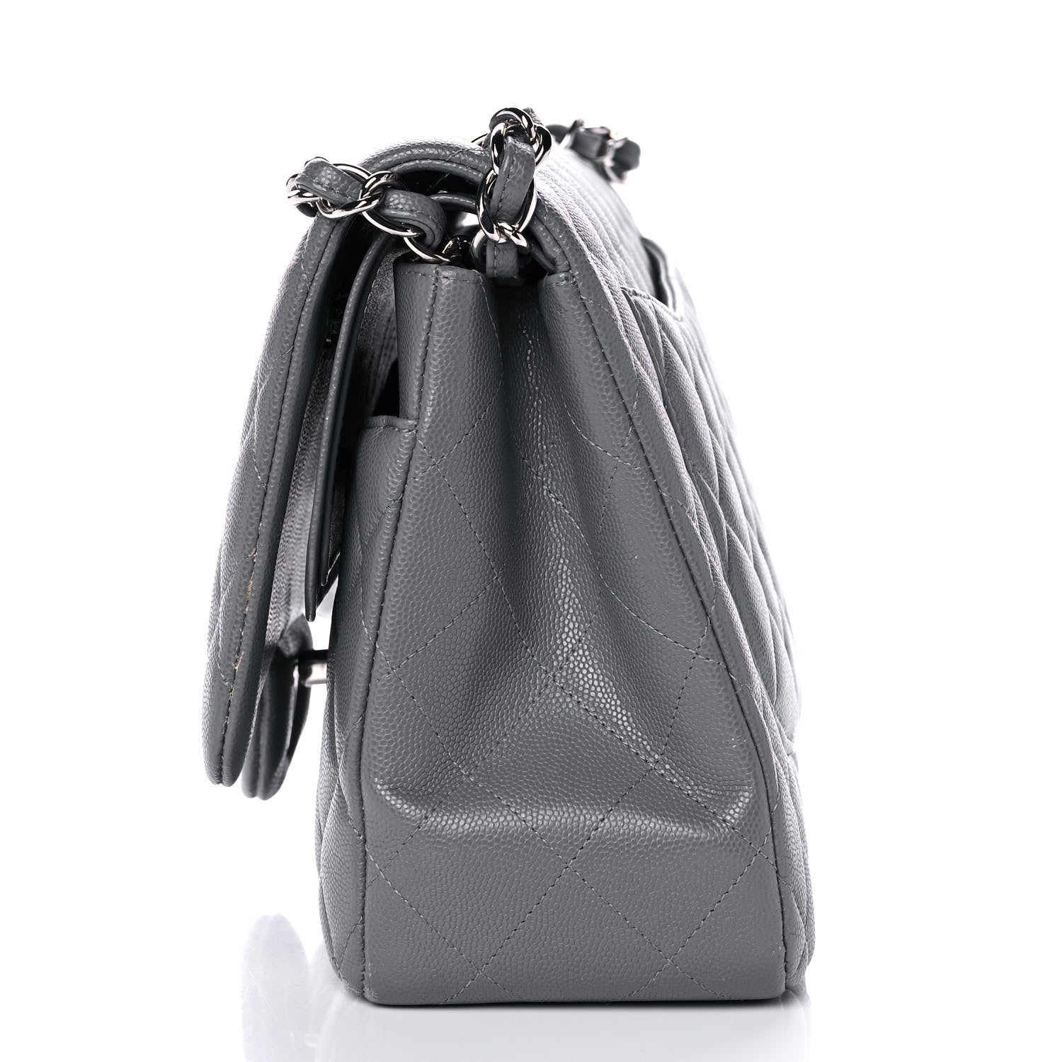 Chanel Caviar Quilted Jumbo Double Flap Grey 14 of 14