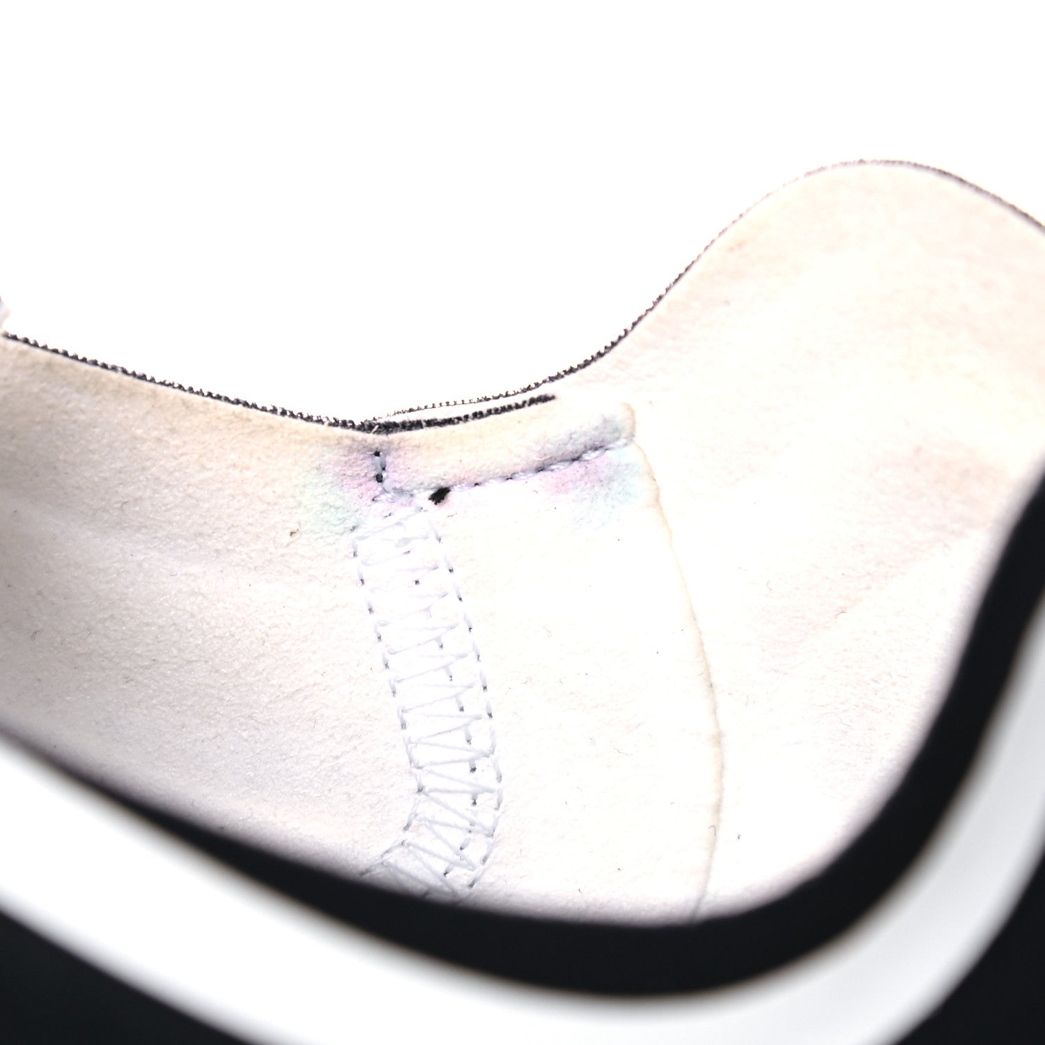 Chanel Lycra Womens CC Sneakers 39.5 White Black 10 of 12
