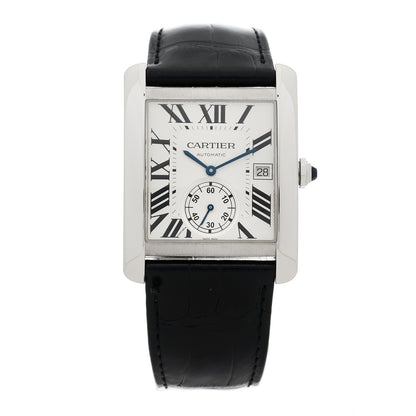 Cartier Stainless Steel Alligator 34mm Tank MC Automatic Watch 1 of 4