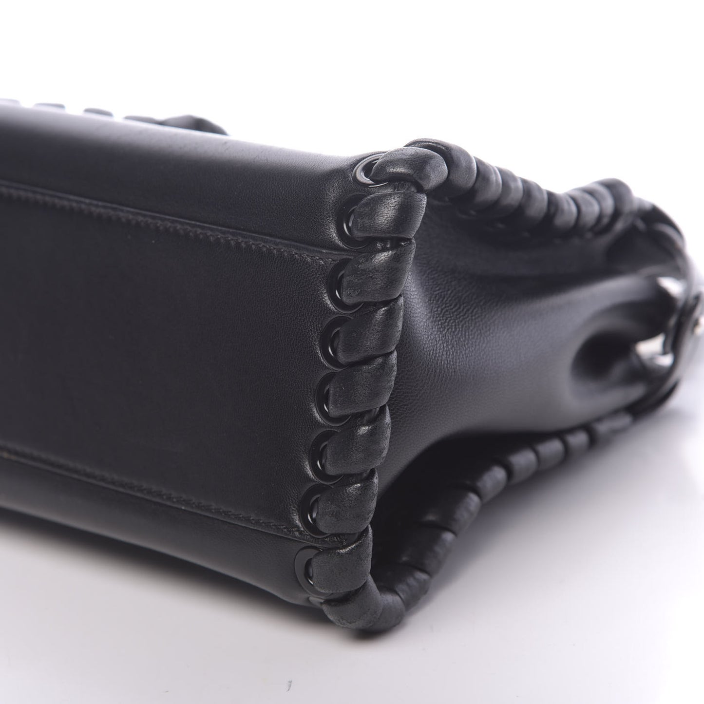 Nappa Lace Up Mini Peekaboo Iconic Satchel Black
