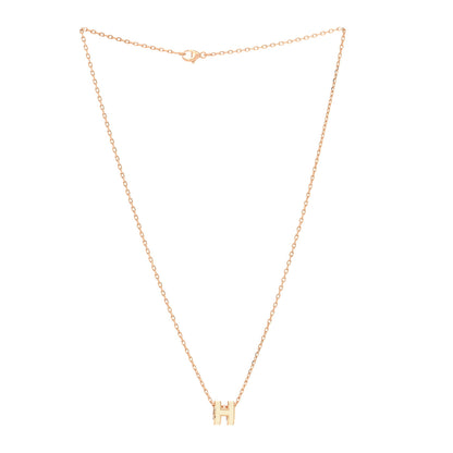 Hermes Lacquered Rose Gold Mini Pop H Pendant Necklace White 3 of 5