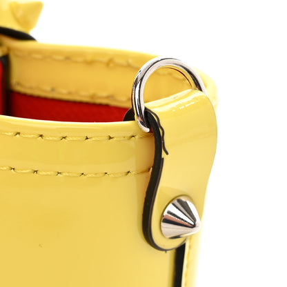 Christian Louboutin Patent Calfskin Spikes Mini East West Cabata Tote Yellow 11 of 11