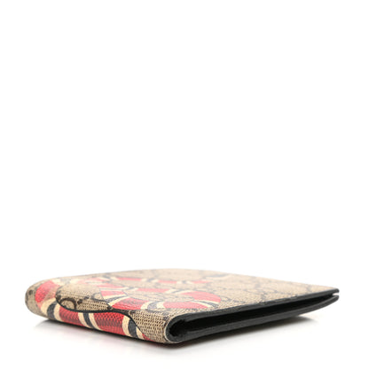 Gucci GG Supreme Monogram Selleria Calfskin Kingsnake Nice Bi-Fold Wallet Beige Ebony Multicolor Black 4 of 12