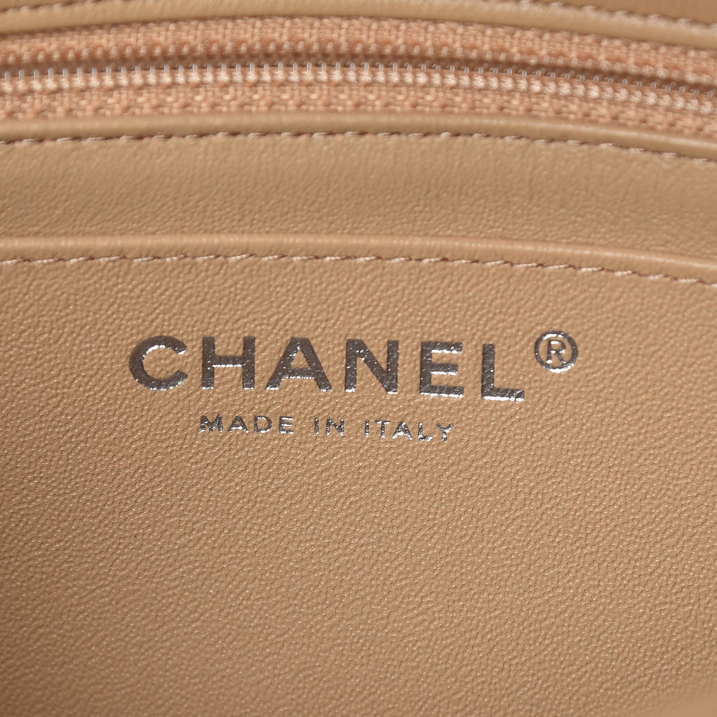 Lambskin Quilted Mini Rectangular Flap Beige