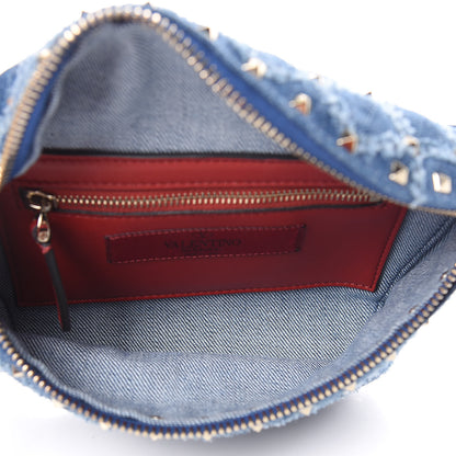 Valentino Garavani Denim Rockstud Spike Belt Bag 85 Blue 5 of 6