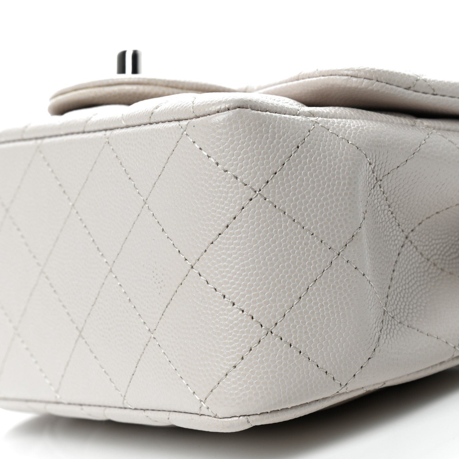 Chanel Caviar Quilted Mini Square Flap White 9 of 9