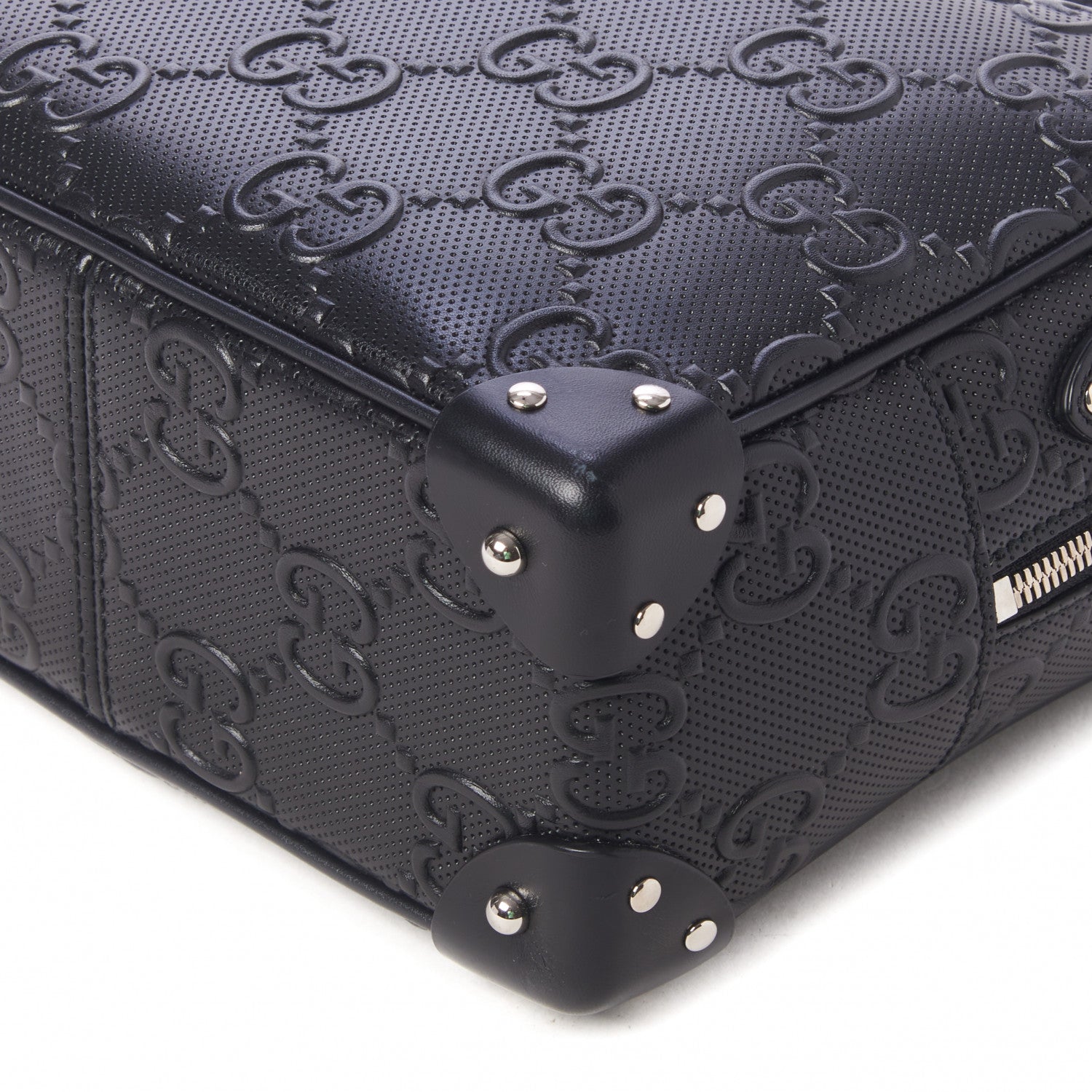 Gucci Calfskin GG Tennis Embossed Square Messenger Bag Black 4 of 8