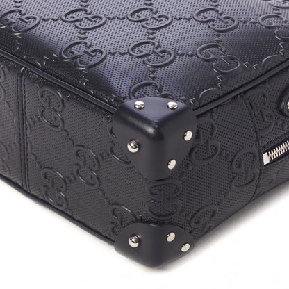 Gucci Calfskin GG Tennis Embossed Square Messenger Bag Black 4 of 8