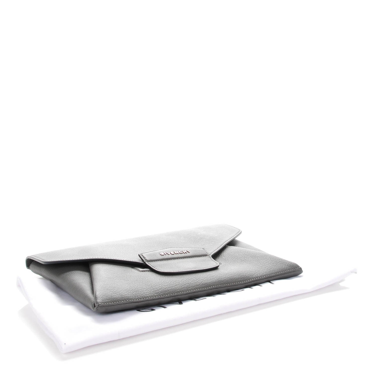 Givenchy Sugar Goatskin Medium Antigona Envelope Clutch Grey 4 of 7