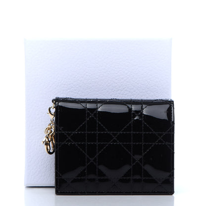 Christian Dior Patent Cannage Lady Dior Card Holder Black 10 of 10