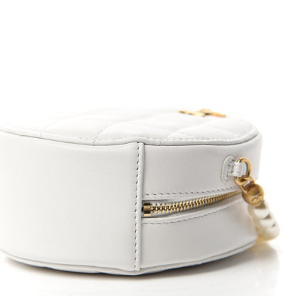 Chanel Calfskin Quilted About Pearls Round Clutch With Chain White 7 of 11