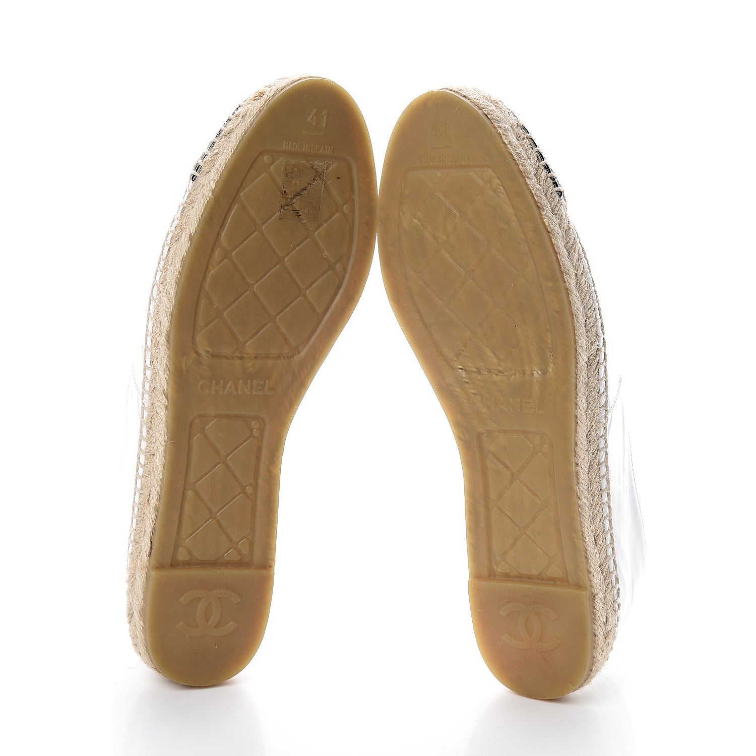 Chanel Patent CC Espadrilles 41 White Black 7 of 7