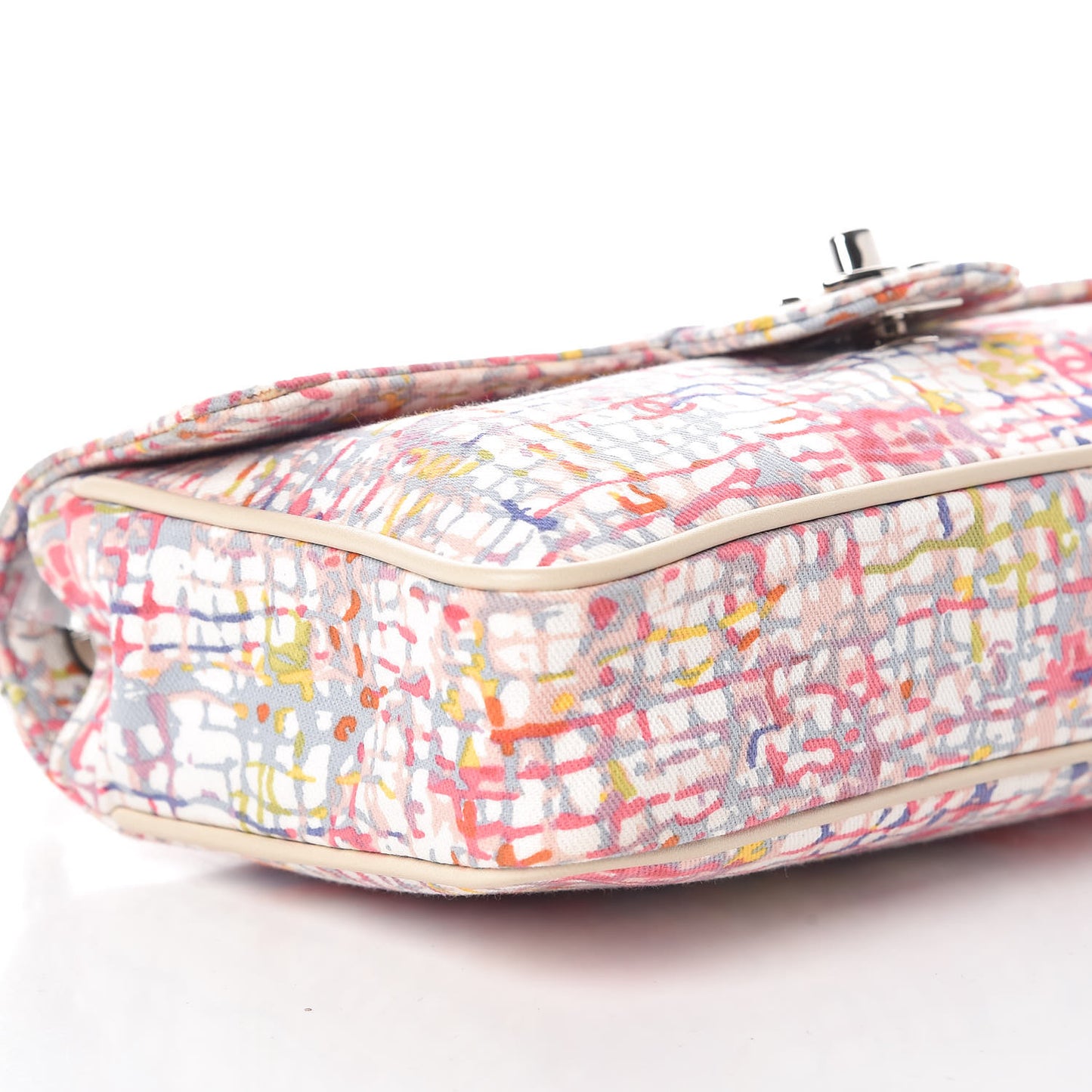 Canvas Watercolor Tweed Print Clover Small Flap Multicolor