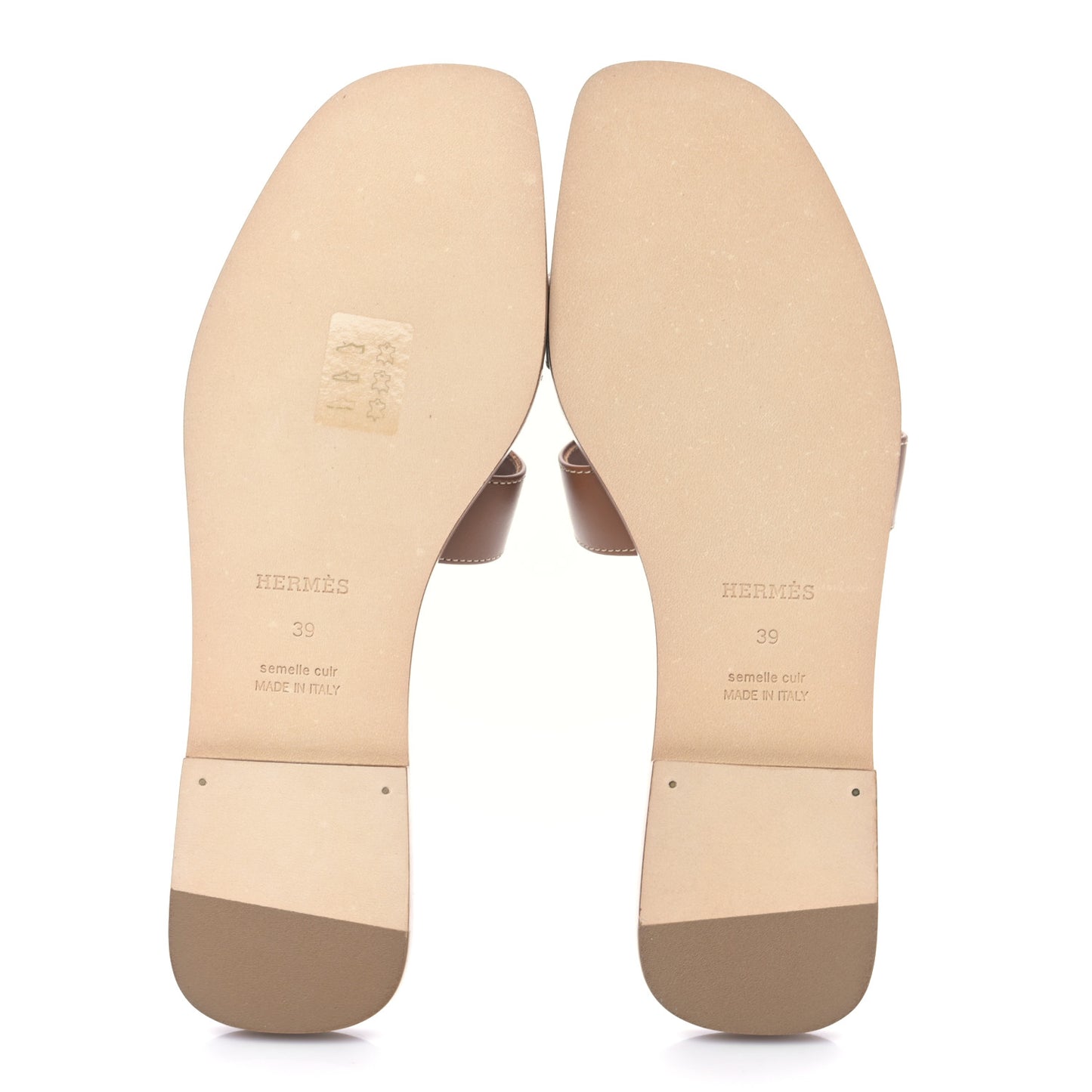 Box Calfskin Oran Sandals 39 Gold