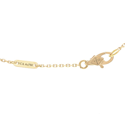Van Cleef & Arpels 18K Yellow Gold Mother of Pearl Sweet Alhambra Pendant Necklace 5 of 6