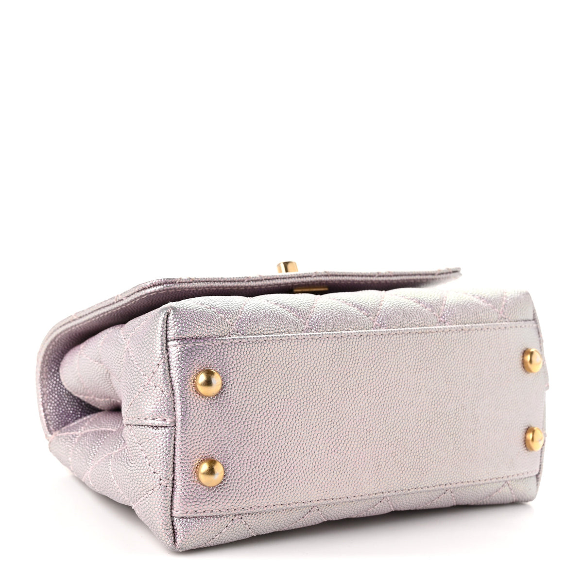 Metallic Caviar Quilted Extra Mini Coco Handle Flap Light Pink