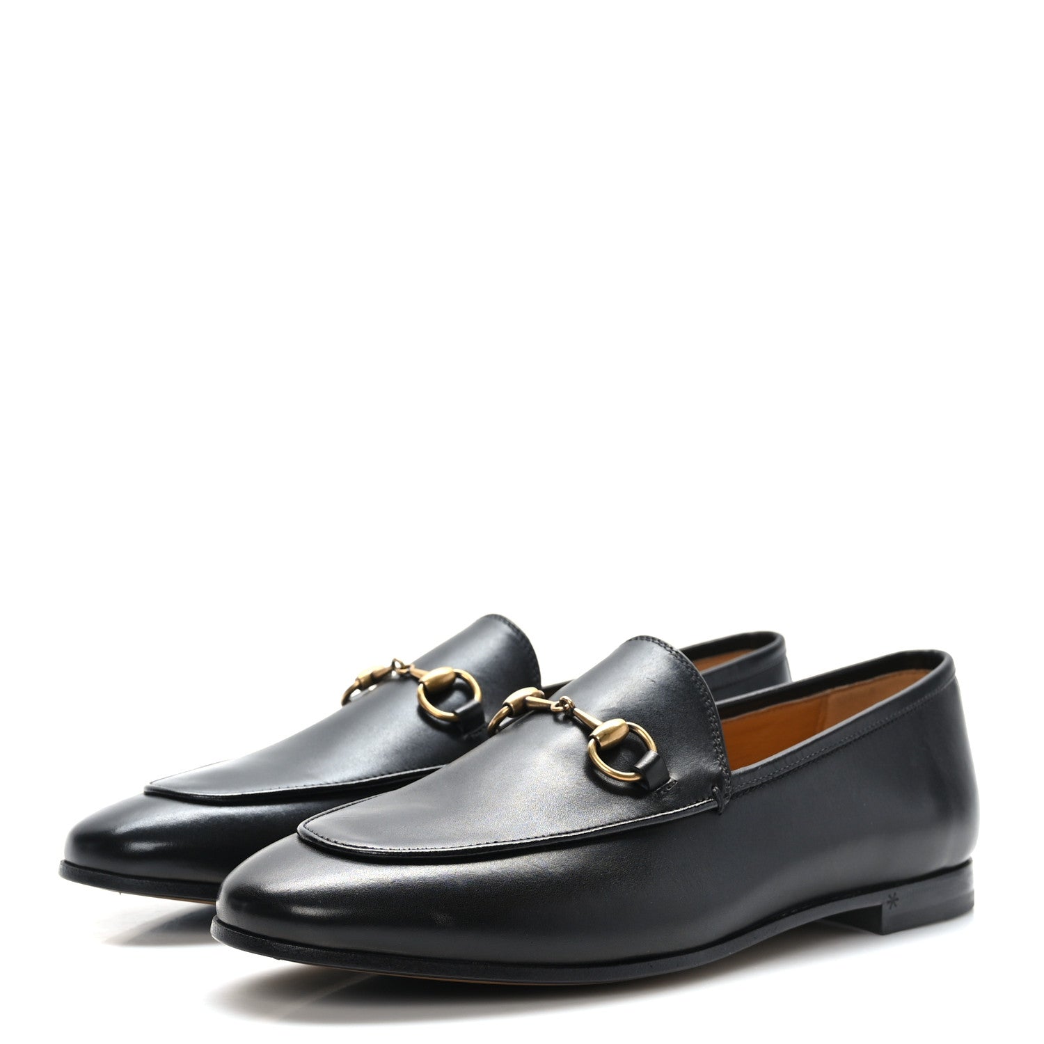 Gucci Lambskin Womens Brixton Horsebit Loafers 37.5 Black 3 of 9