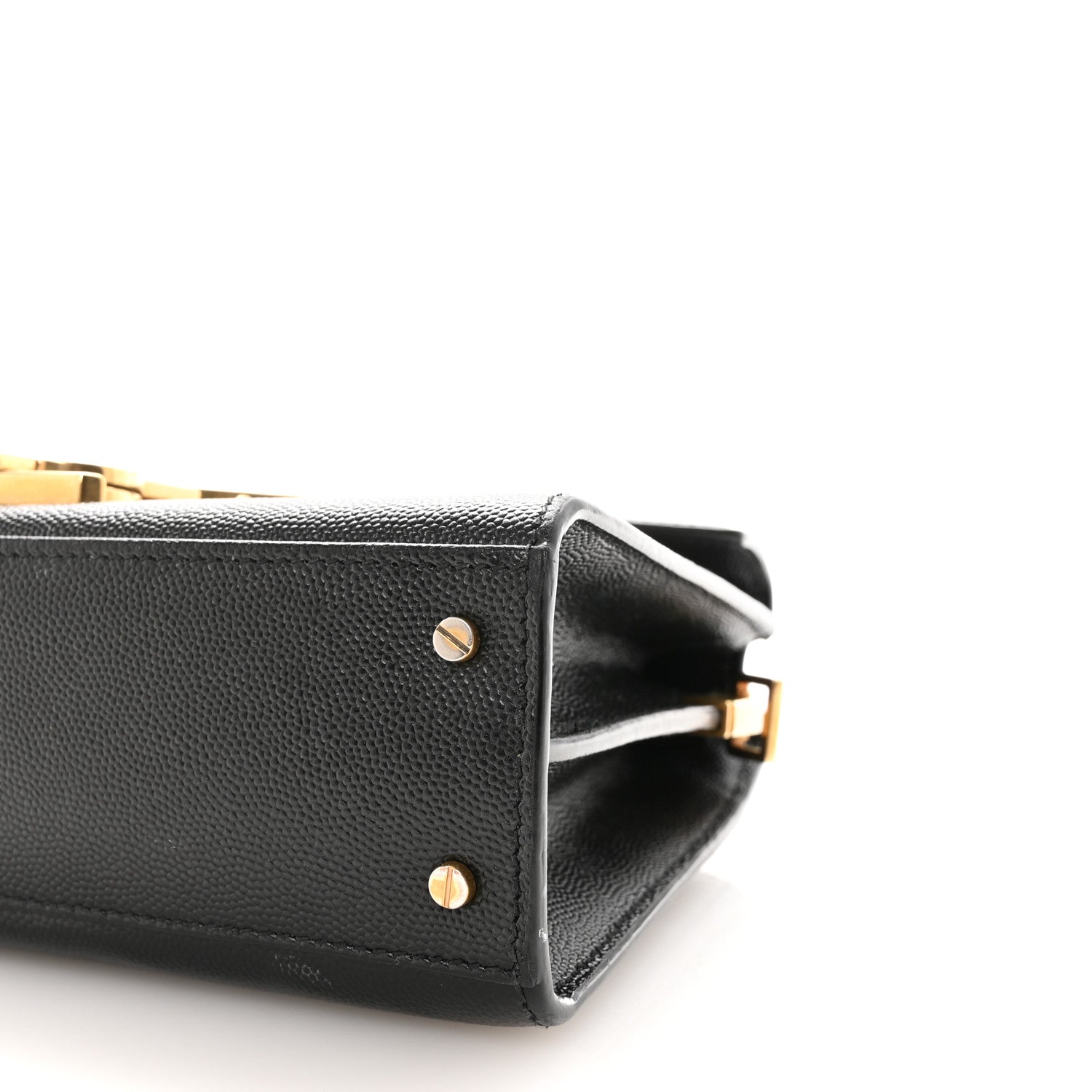 Saint Laurent Grain de Poudre Mini Classic Monogram Cassandra Top Handle Black 9 of 9