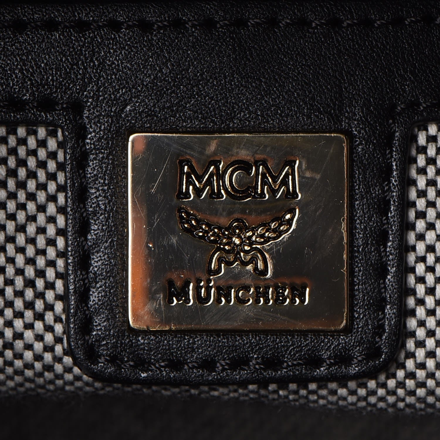 MCM Visetos Small Kathy Double Zip Tote Cognac Black 18 of 20