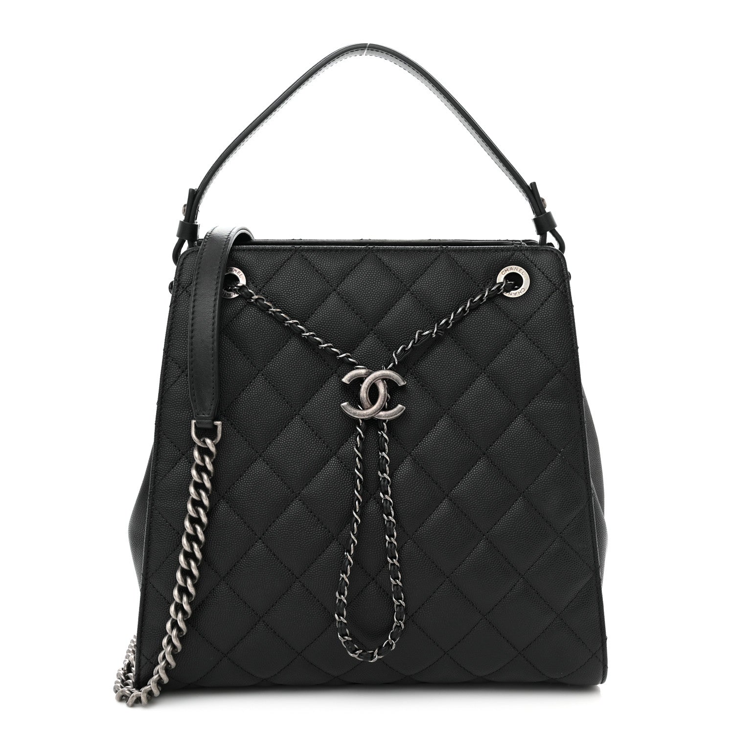 Chanel Caviar Quilted Medium CC Bucket Bag Black 1 of 13