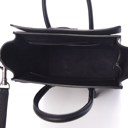 Celine Drummed Calfskin Nano Luggage Black 5 of 9