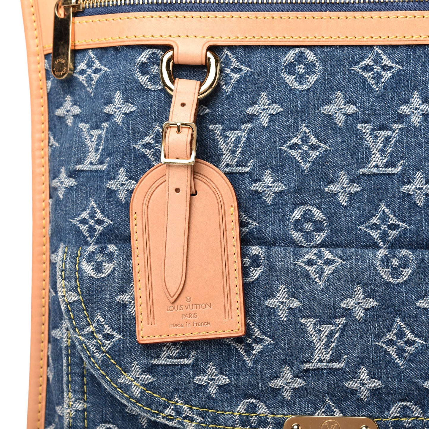 Monogram Denim Sac Plat Blue