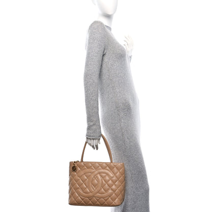 Chanel Caviar Quilted Medallion Tote Beige 2 of 12