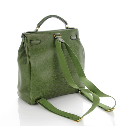 Hermes Buffle Gala Kelly Ado Backpack 28 Vert Olive 3 of 16